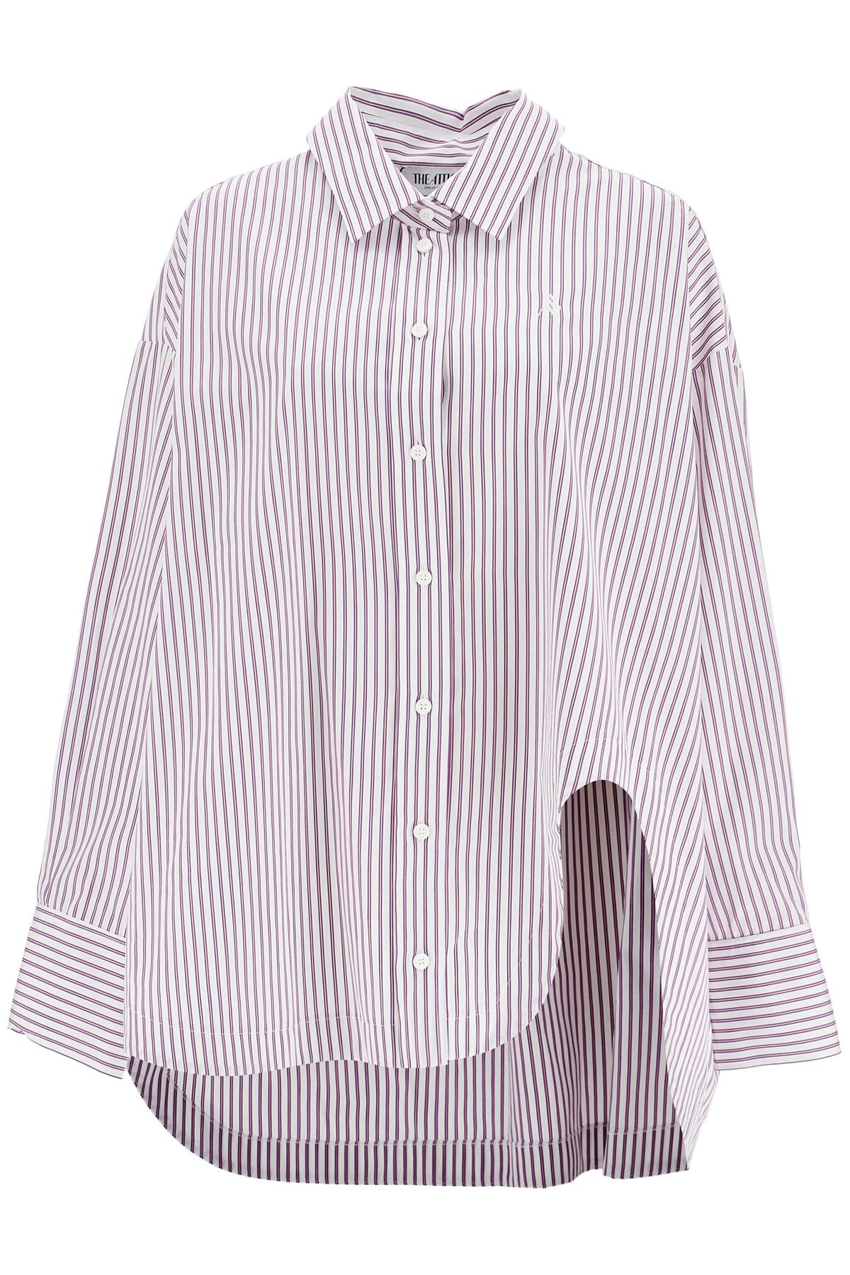 The Attico The Attico white and purple striped oversized shirt
